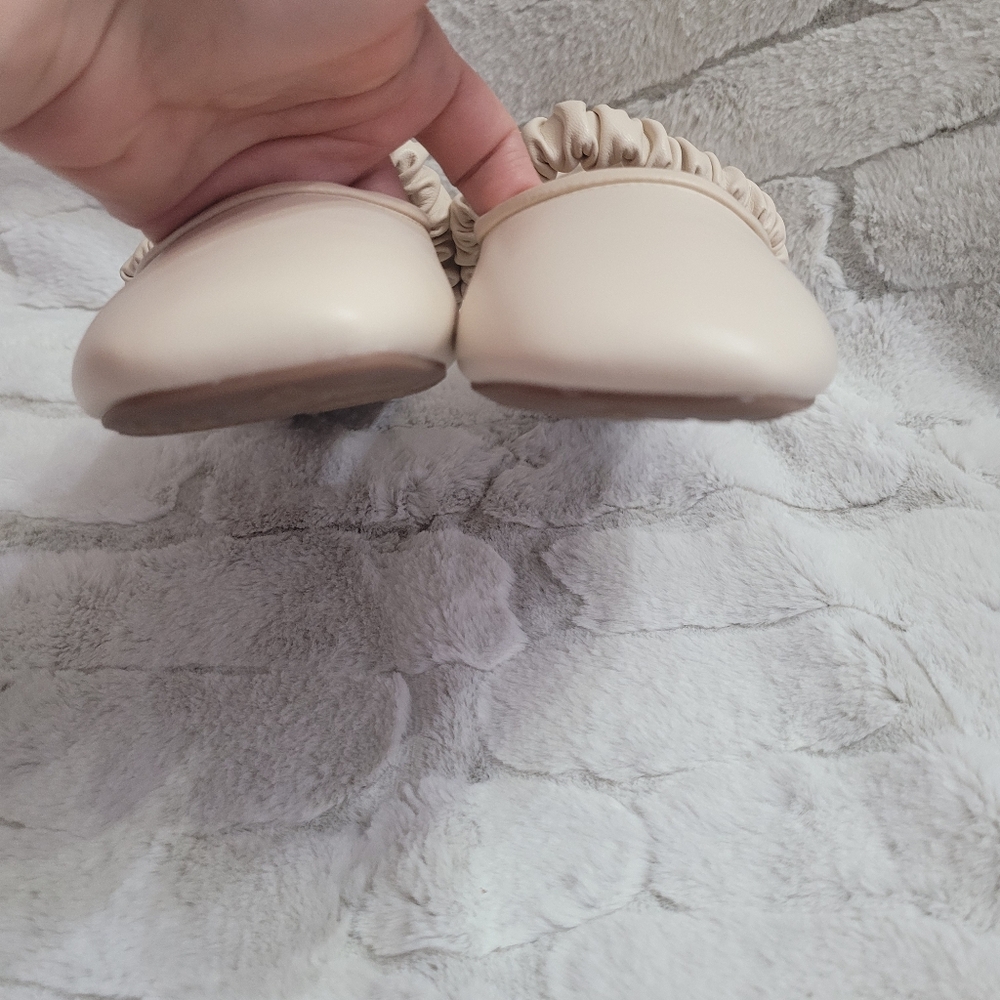 C. Paravano Women's Size 10.5 Off White Elastic Strap Mary Jane (Clara) Flats - Picture 3 of 13